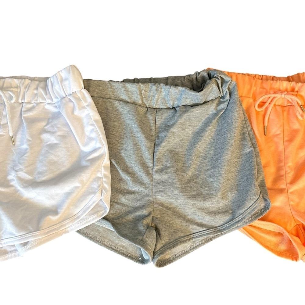 Women's White, Gray and Orange Lounge Sleep Shorts S M - Picture 4 of 6